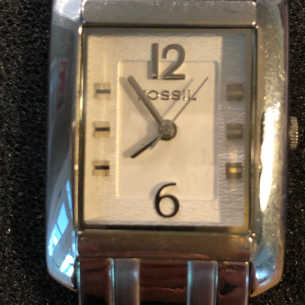 Fossil Watch, Rectangular, Silver, Extra Links